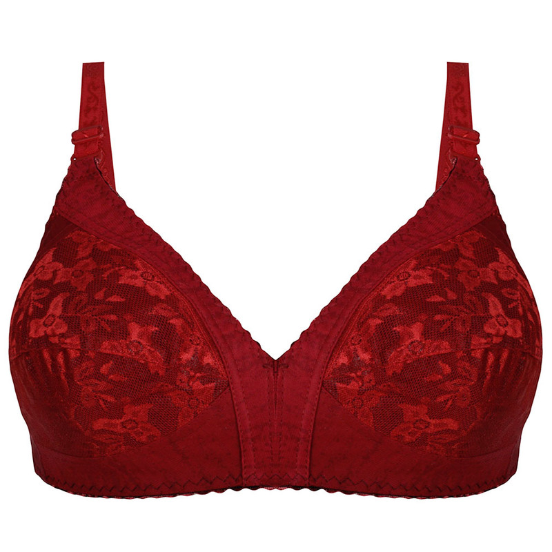 سوتین زنانه پرجامدا مدل 340020618 رنگ زرشکی