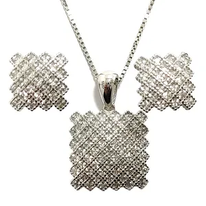 نیم ست نقره زنانه مدل مربعی