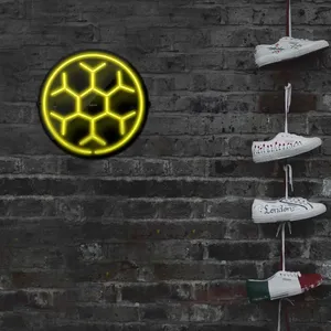 چراغ دیواری نئون دیزاین مدل Soccer-Ball-BL_YL
