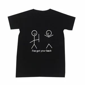 تی شرت آستین کوتاه زنانه مدل آدمک رنگ مشکی