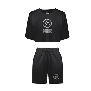 ست نیم تنه و شلوارک زنانه مدل LINKIN PARK