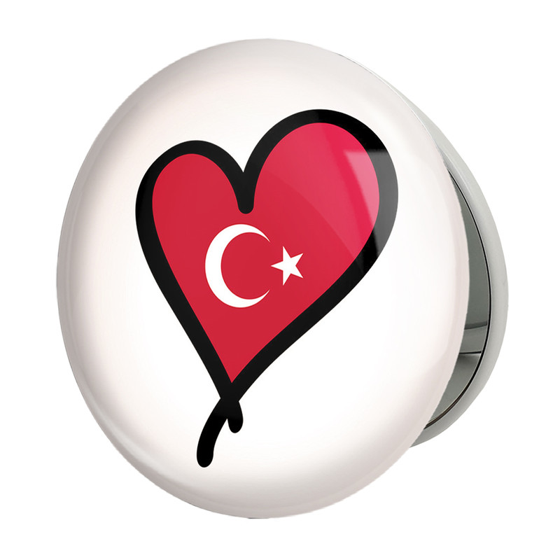 آینه جیبی خندالو طرح پرچم ترکیه مدل تاشو کد 20619 