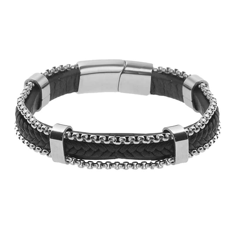 دستبند مردانه مدل چرم ساده اسپرت کد 87454554 دستبند مردانه مدل چرم ساده اسپرت کد 87454554