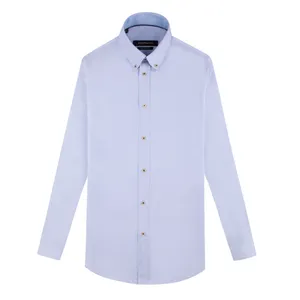 پیراهن آستین بلند مردانه کروم مدل یقه دکمه دار 2220112