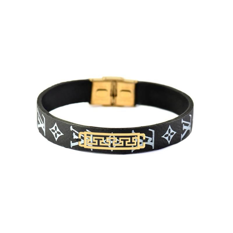 دستبند طلا 18 عیار مردانه فرشته طرح اسلیمی کد UBCHL0002-0012