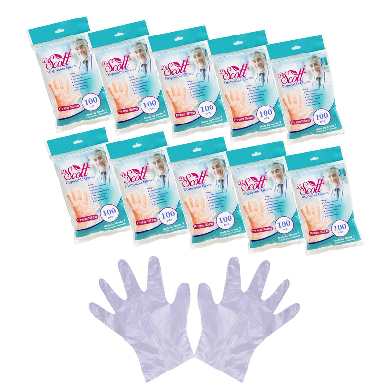 دستکش یکبار مصرف دکتر اسکات مدل SG100-Free-10PKG ده بسته 100 عددی