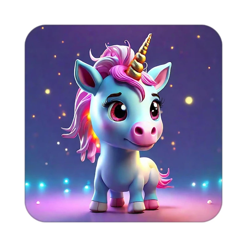 زیر لیوانی کاکتی طرح اسب تک شاخ و یونیکورن مدل mp30774