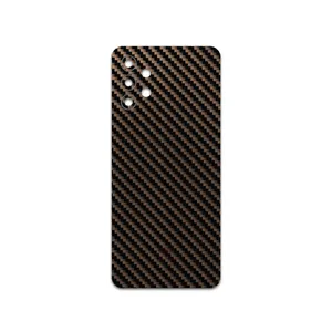 MAHOOT Glossy-Brown-Fiber Cover Sticker for Samsung Galaxy M32 5G