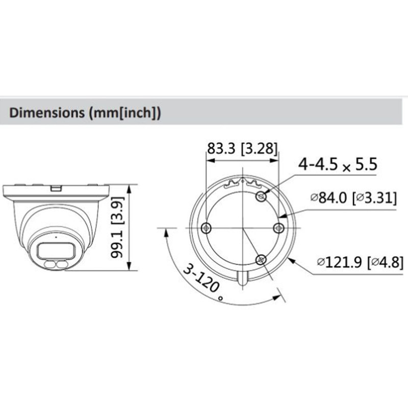 دوربین مداربسته آنالوگ داهوا مدل DH-IPC-HDW3449TMP-AS-LED