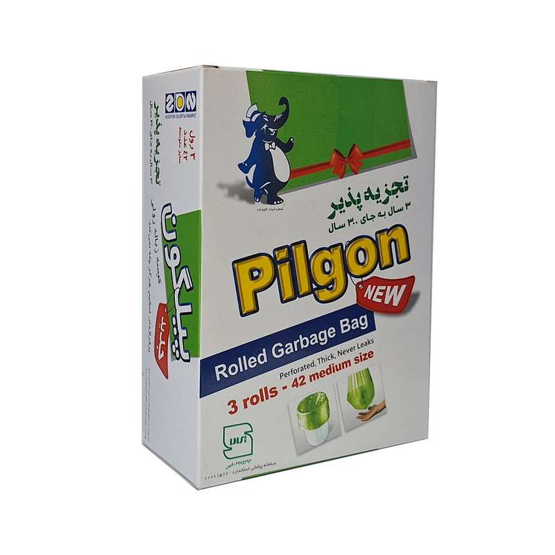 کیسه زباله پیلگون مدل متوسط سه رول 42 عددی