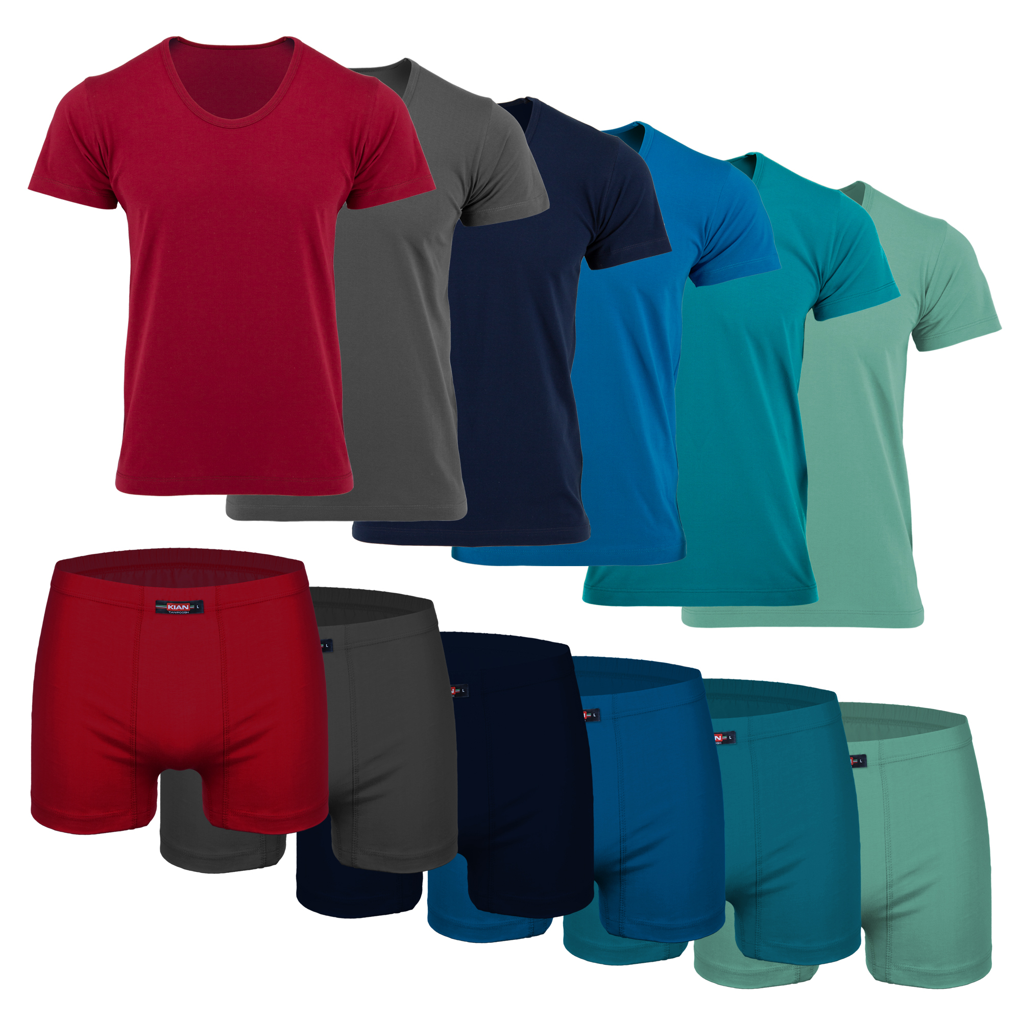 ست شورت و زیرپوش مردانه کیان تن پوش مدل 112282 مجموعه 6 عددی