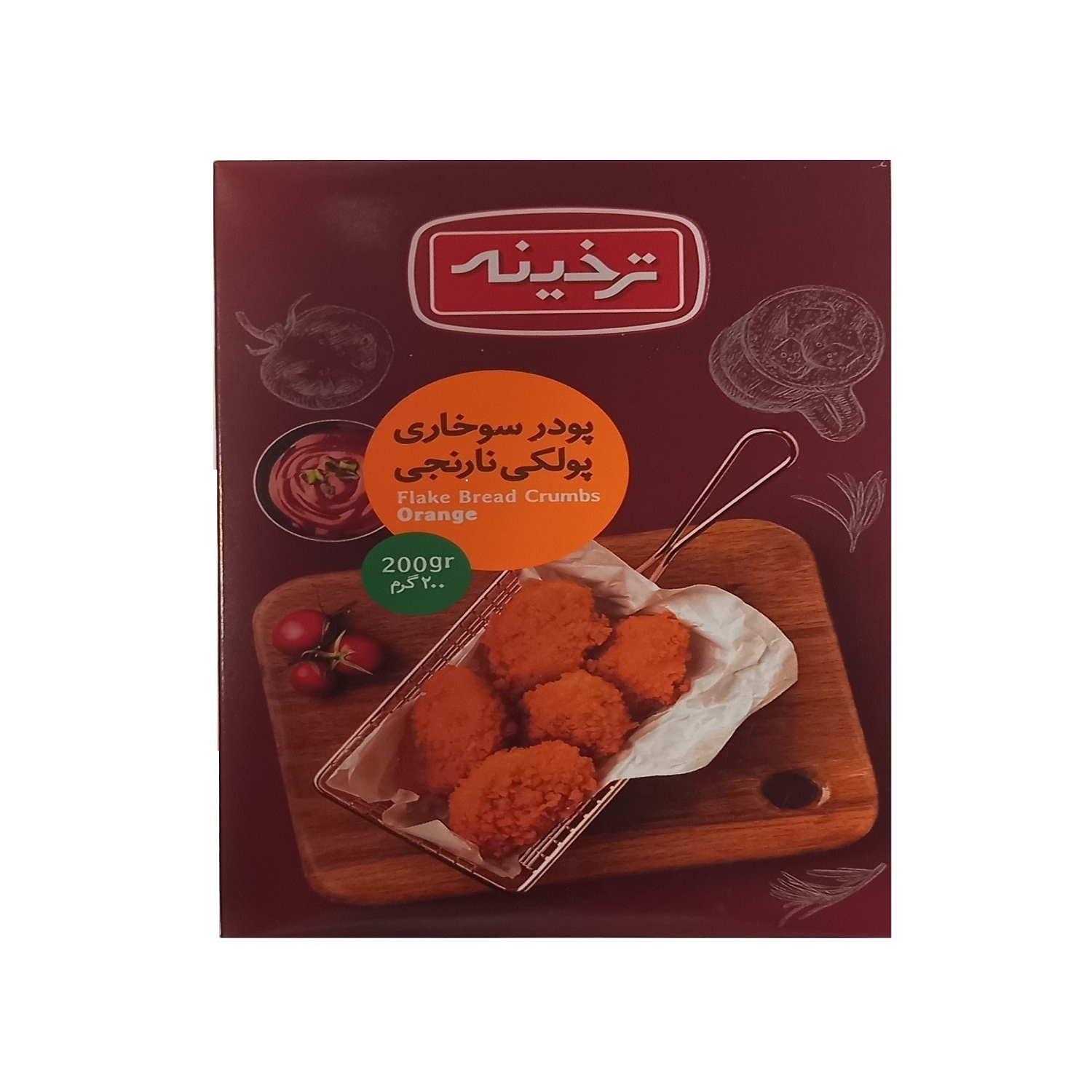 پودر سوخاری پولکی نارنجی ترخینه -200 گرم