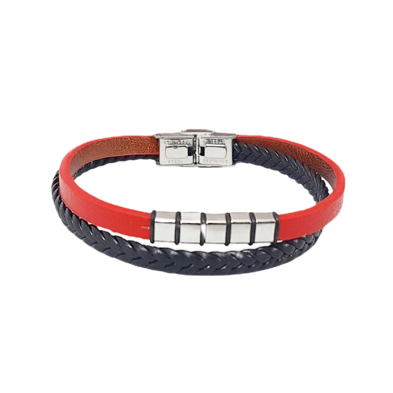 دستبند مردانه مدل روکو چرم طبیعی کد 9933