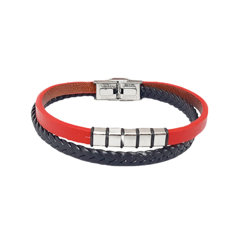 دستبند مردانه مدل روکو چرم طبیعی کد 9933 دستبند مردانه مدل روکو چرم طبیعی کد 9933