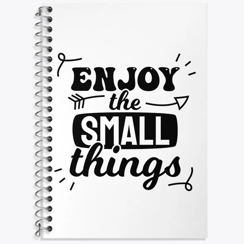 دفتر زبان 50 برگ خندالو مدل دو خط طرح Enjoy The Small Things کد F1063