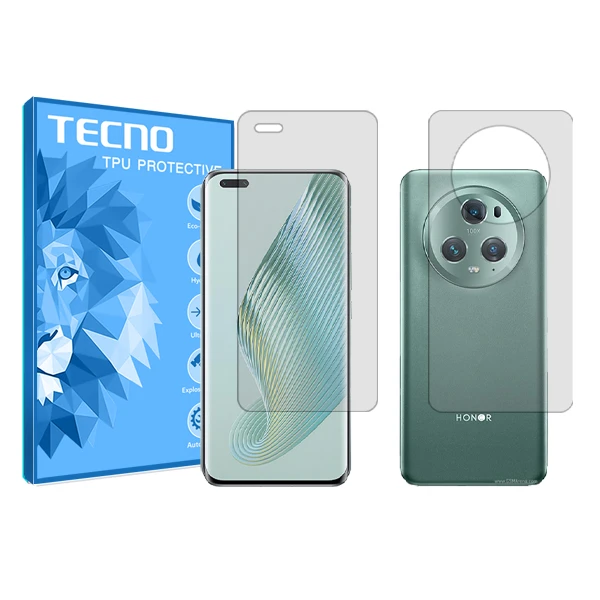 محافظ صفحه نمایش شفاف تکنو مدل HyGEL مناسب برای گوشی موبایل آنر Magic5 Pro به همراه محافظ پشت گوشی