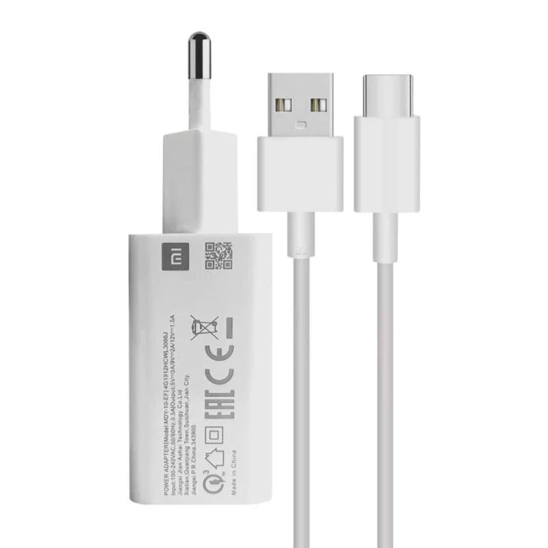 شارژر دیواری شیائومی مدل Mdy-10-Ew به همراه کابل تبدیل usb-c