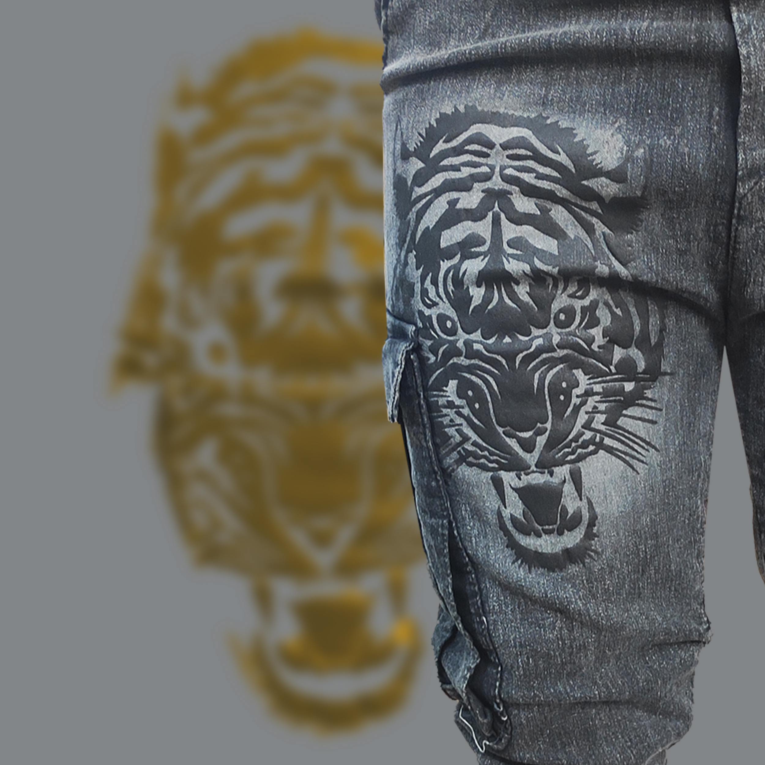 شلوار جین مردانه مدل دم پا زیپ کد AR597