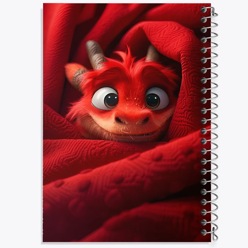 دفتر ژورنال نویسی 50 برگ خندالو مدل نقطه ای طرح اژدهای قرمز کد F6630