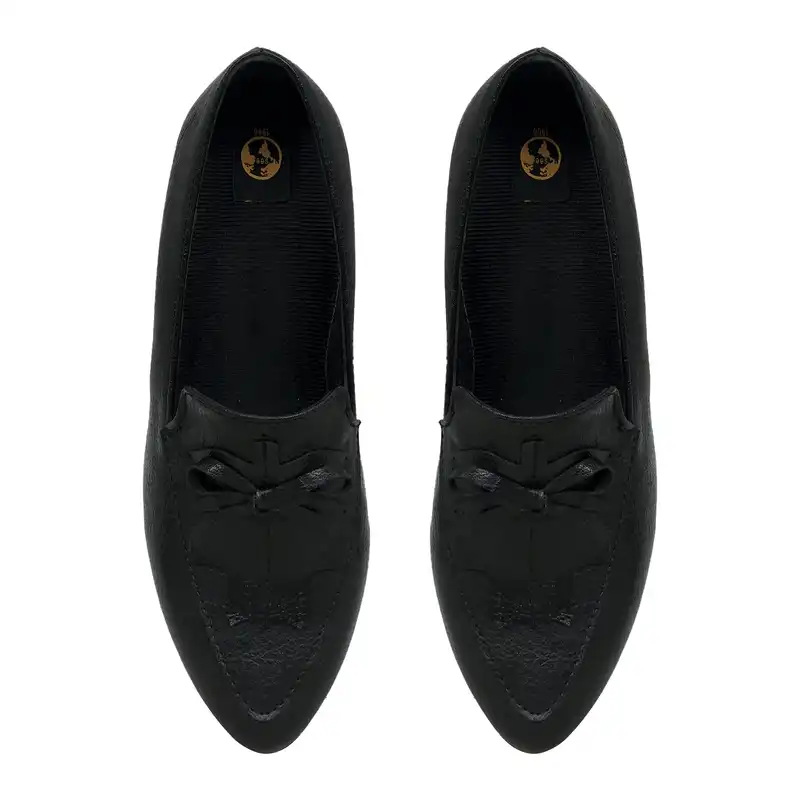 کفش زنانه سیی مدل چرم برگی کد 1861.1