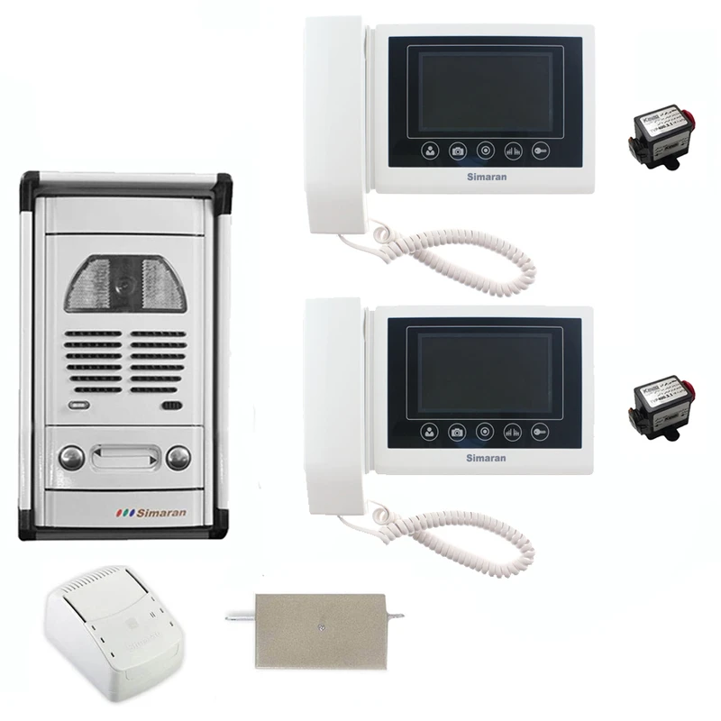 مجموعه دربازکن تصویری سیماران مدل 43TKM-VFC2D به همراه محافظ ولتاژ مانیتور