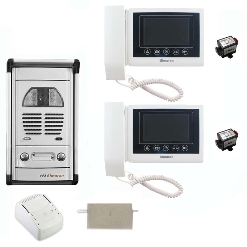 مجموعه دربازکن تصویری سیماران مدل 43TKM-VFC2D به همراه محافظ ولتاژ مانیتور