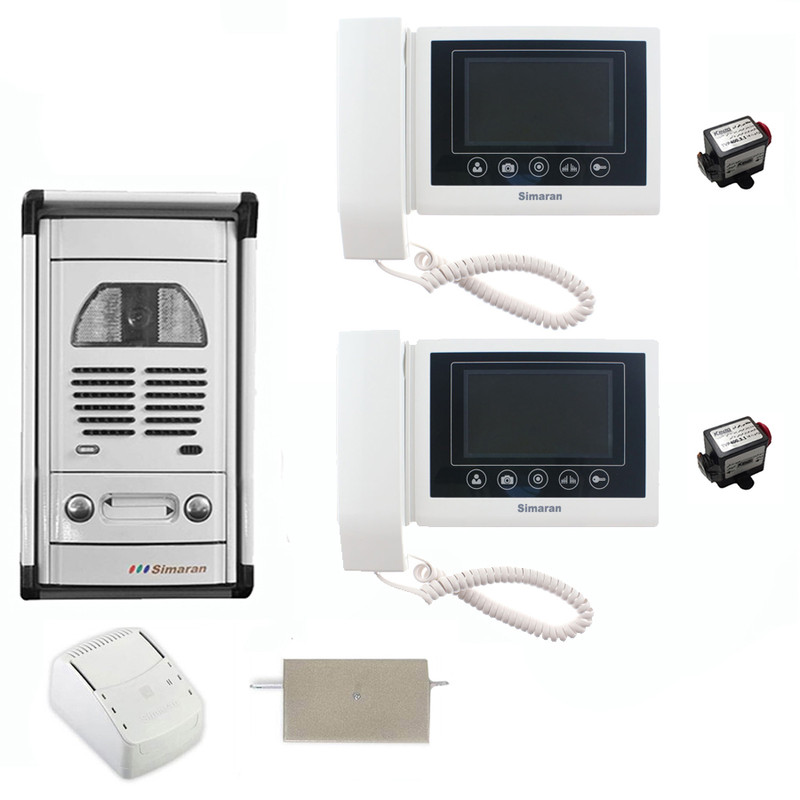 مجموعه دربازکن تصویری سیماران مدل 43TKM-VFC2D به همراه محافظ ولتاژ مانیتور