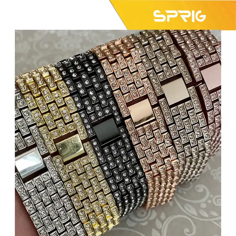 بند اسپریگ مدل Diamond مناسب برای ساعت هوشمند سامسونگ Galaxy Watch 4 40mm / watch 4 42mm / watch 4 44mm / watch 4 46mm / Watch 5 40mm / Watch 5 44mm / Watch 5 pro 45mm