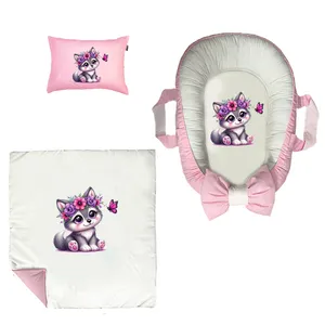سرویس خواب 3 تکه نوزاد مدل گربه و پروانه کد DKBP30-set