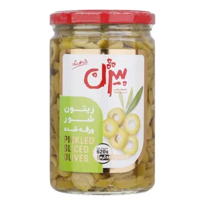 زیتون شور ورقه شده بیژن - 620 گرم 