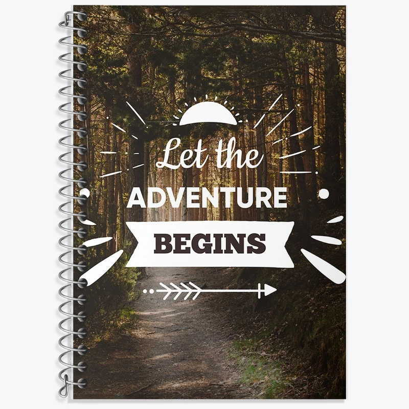دفتر زبان 50 برگ خندالو مدل دو خط طرح Let The Adventure Begins کد F1514