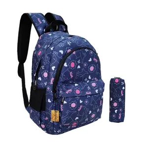 کوله پشتی مدرسه رسپینا مدل گل و گربه به همراه جامدادی