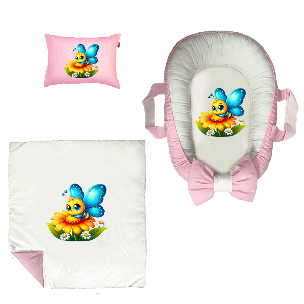 سرویس خواب 3 تکه نوزاد مدل زنبور و گل کد DKBP92-set