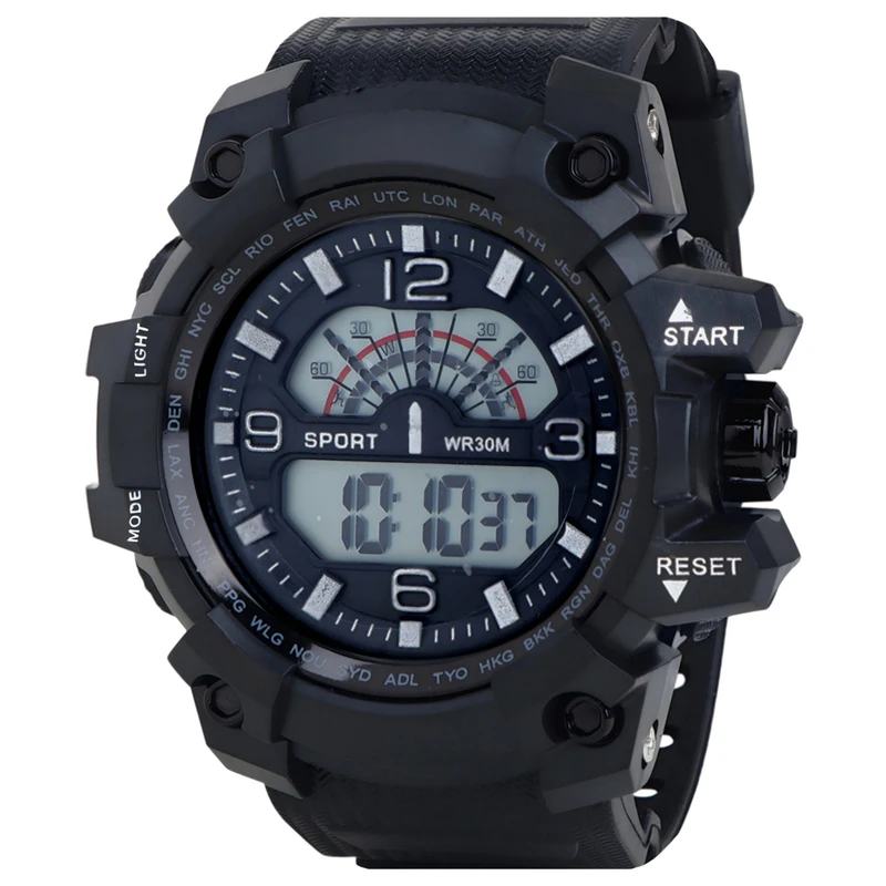 ساعت مچی دیجیتال مردانه مدل اسپرت تک زمانه کرنوگراف بند پیو کد ۵