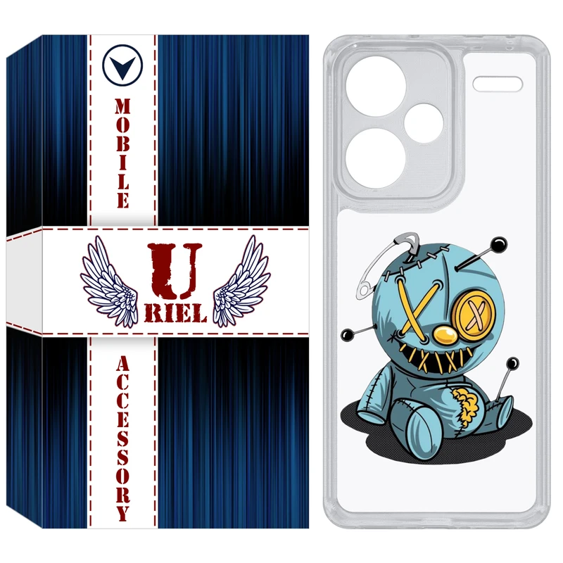 کاور یوریل مدل Clear کد 68 طرح عروسک مناسب برای گوشی موبایل شیائومی Redmi Note 13 Pro Plus