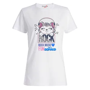 تی شرت آستین کوتاه زنانه کاندید اسپرت طرح گربه مدل 28