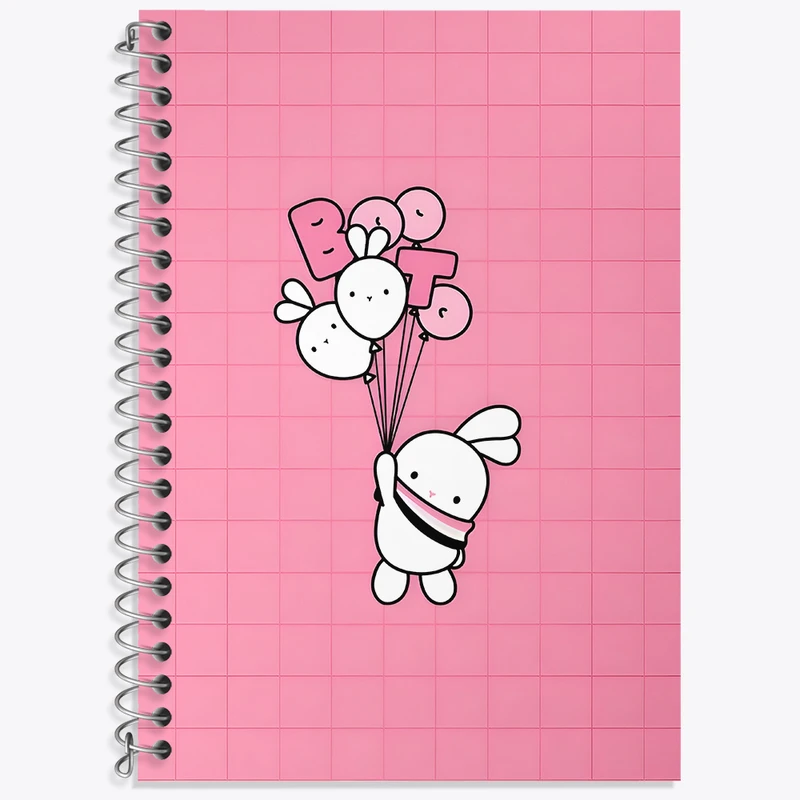 دفتر زبان 50 برگ خندالو مدل سه خط طرح خرگوش کیوت کد N4519