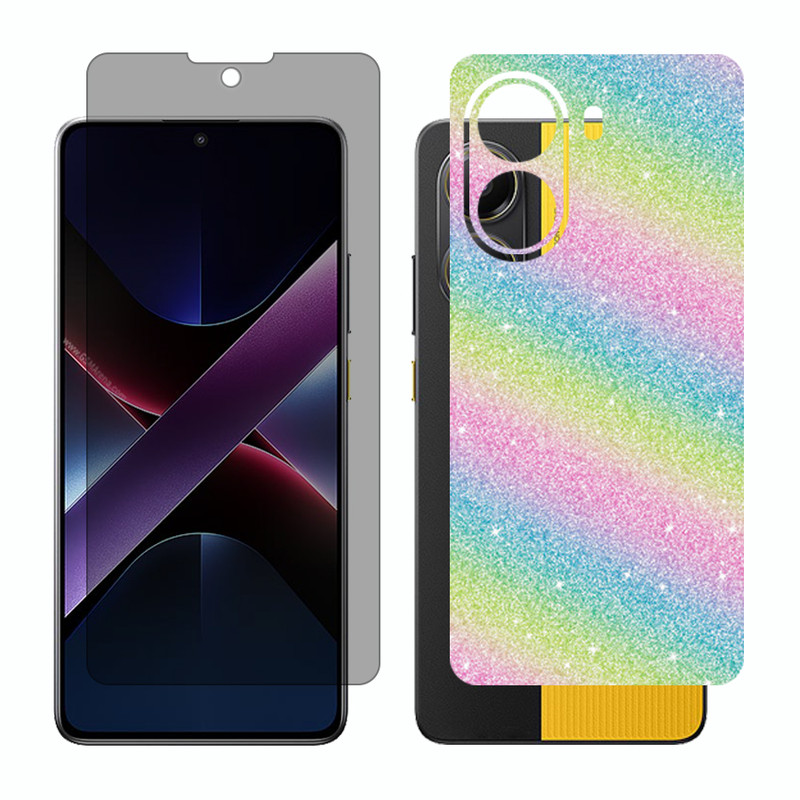 محافظ صفحه نمایش حریم شخصی گلس مدل Together مناسب برای گوشی موبایل شیائومی Poco X7 Pro به همراه برچسب پوششی پشت گوشی