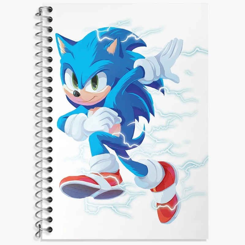 دفتر زبان 50 برگ خندالو مدل دو خط طرح سونیک (Sonic) کد 37011