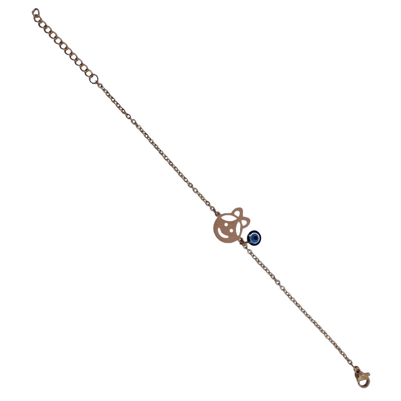 دستبند دخترانه مدل لبخند و چشم نظر دستبند دخترانه مدل لبخند و چشم نظر