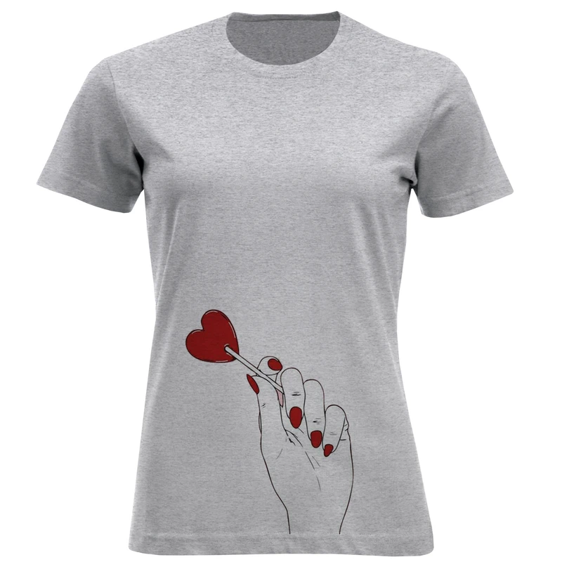 تیشرت آستین کوتاه زنانه طرح دست کد W89