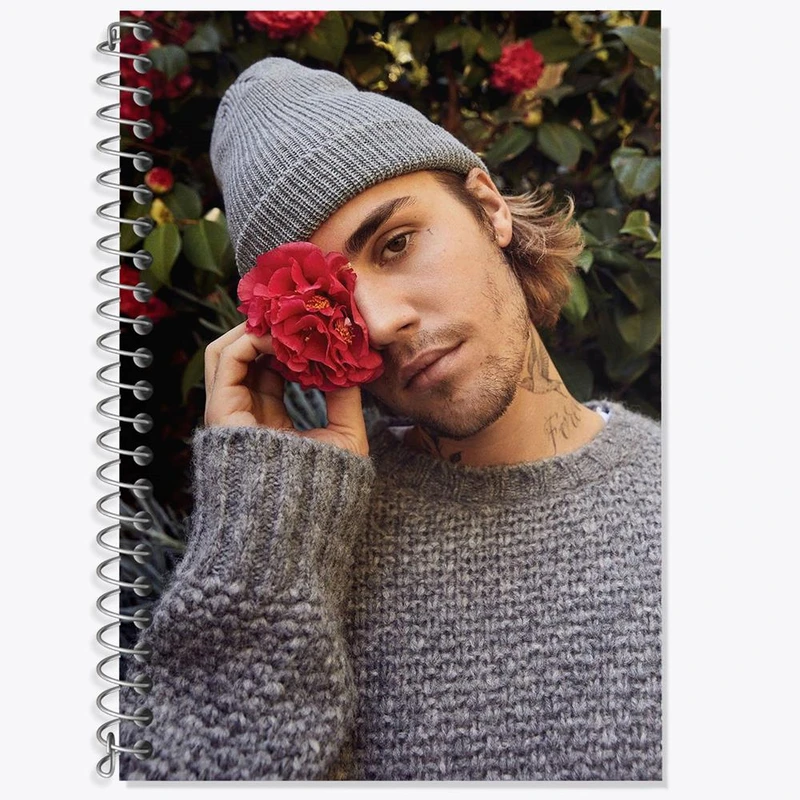 دفتر زبان 50 برگ خندالو مدل سه خط طرح جاستین بیبر Justin Bieber کد 19021