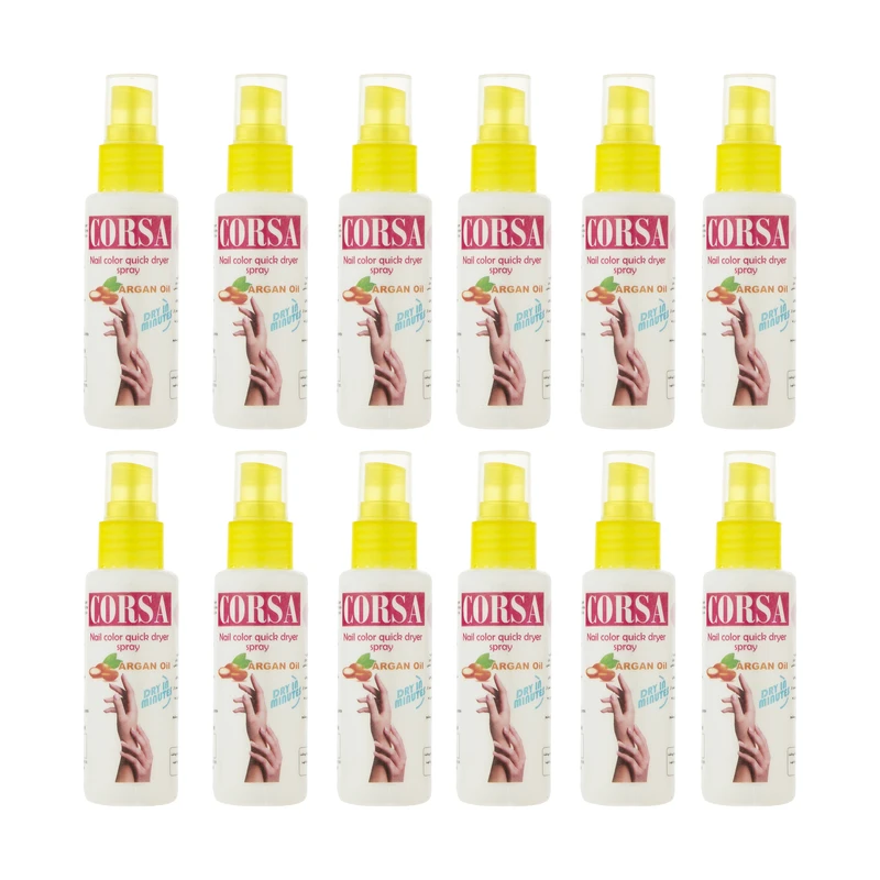 اسپری لاک خشک کن ناخن مدل Argan Oil حجم 50 میلی لیتر بسته 12 عددی