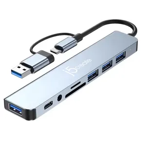 هاب 8 پورت USB-C جی فایو کیرییت مدل BYL-2218