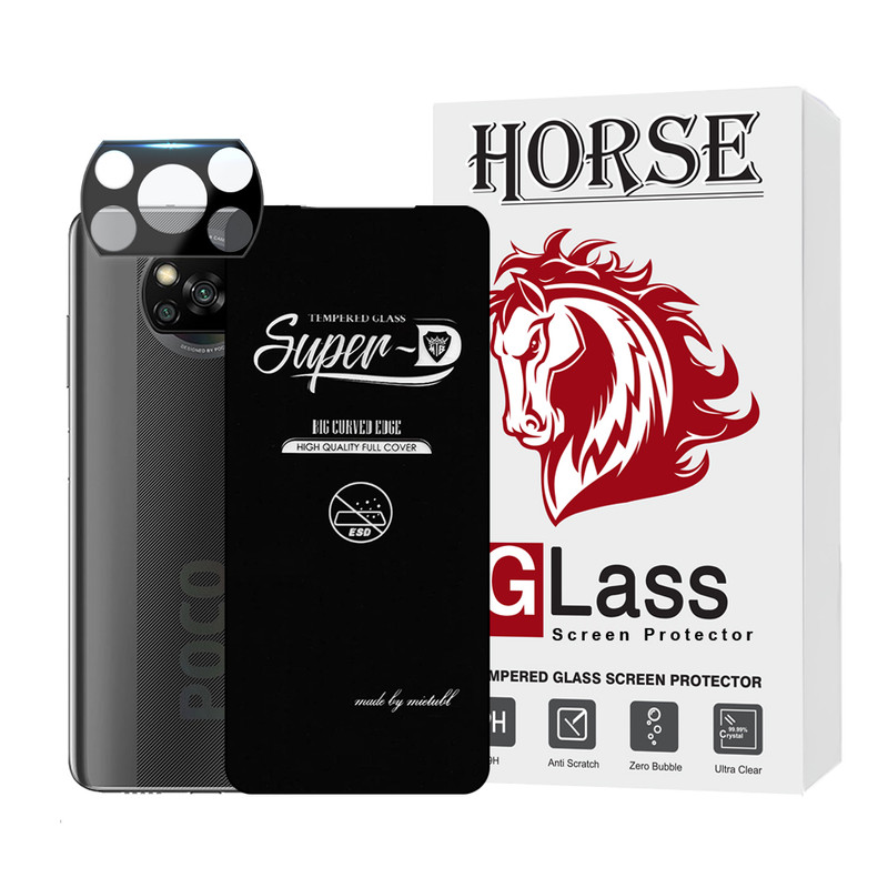 محافظ صفحه نمایش هورس مدل SUPLNFUHO مناسب برای گوشی موبایل شیائومی Poco X3 / X3 NFC / X3 Pro به همراه محافظ لنز گوشی