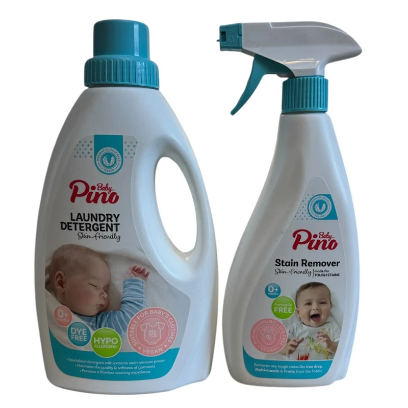 مایع لباسشویی به همراه اسپری لکه بر پینو بیبی مدل Baby6 وزن 1500 گرم مجموعه 2 عددی