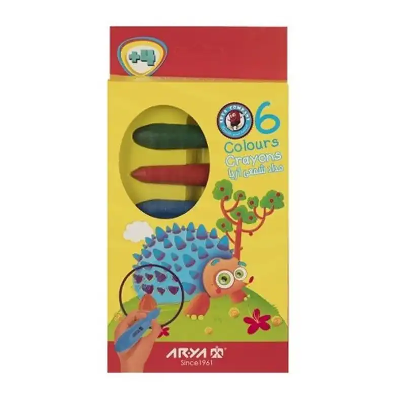 مداد شمعی 6 رنگ آریا مدل کرایون