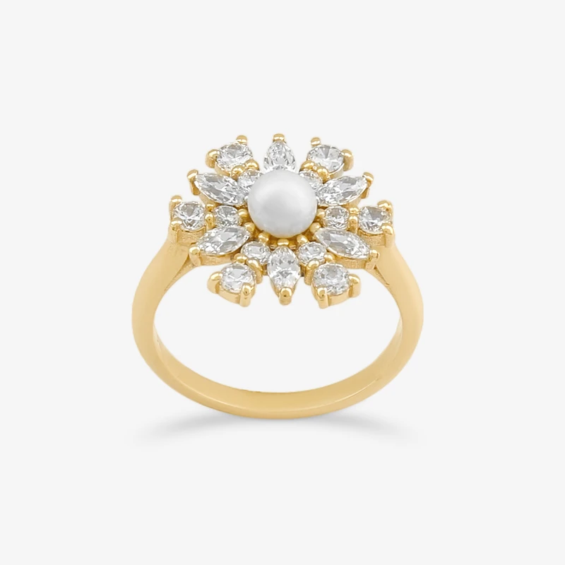 انگشتر طلا 18 عیار زنانه گلدم مدل R353021