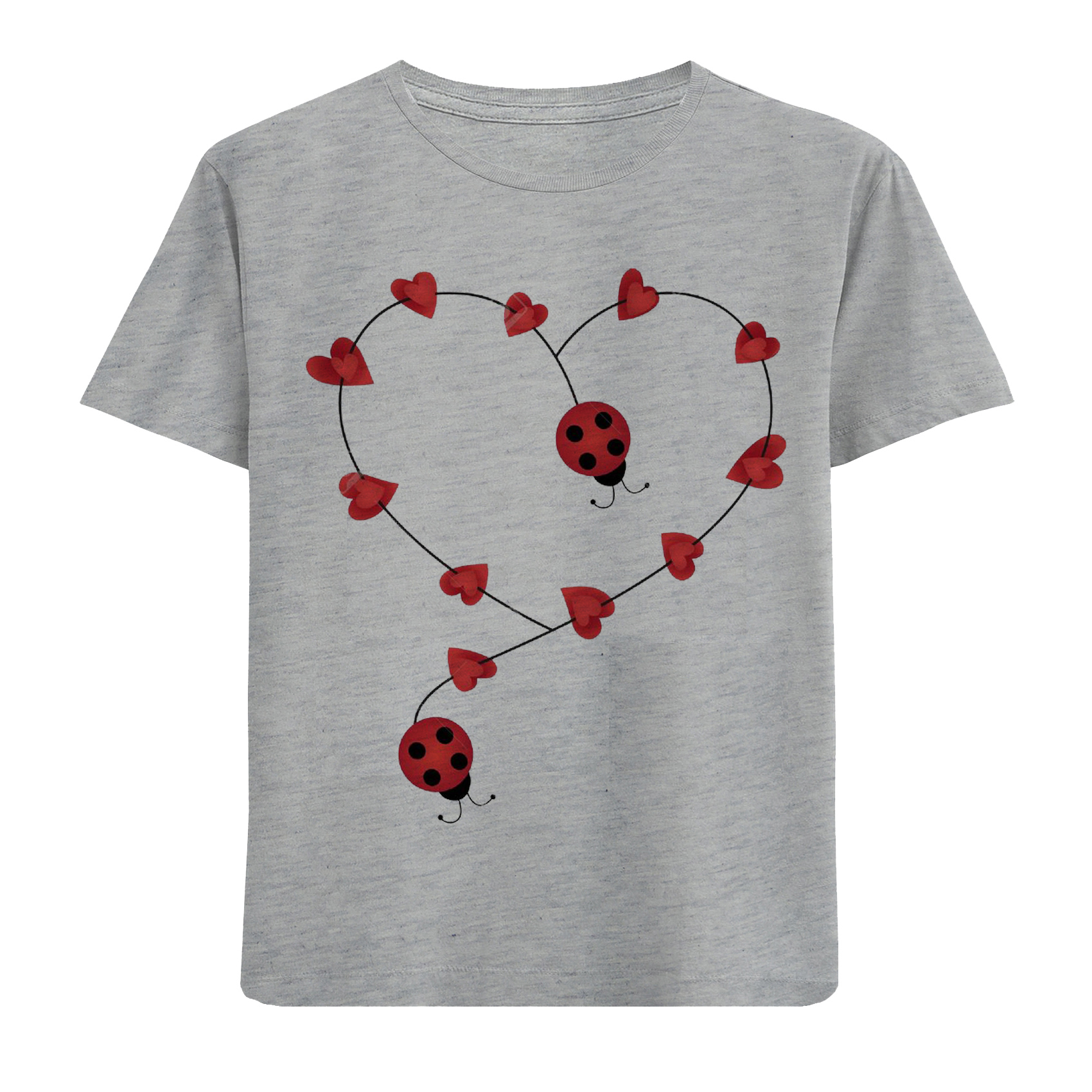 تی شرت آستین کوتاه دخترانه مدل قلب F590