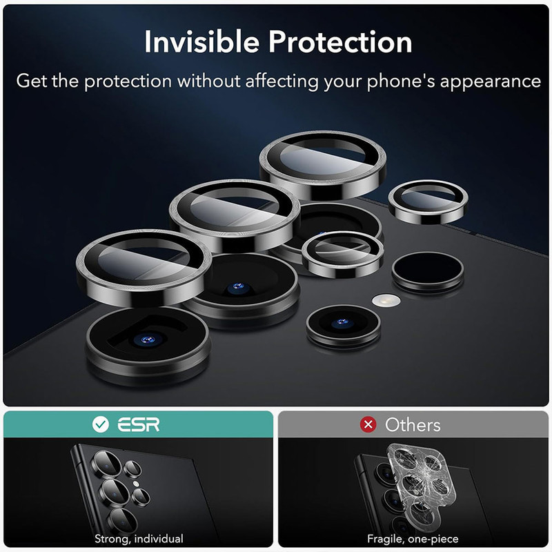 محافظ لنز دوربین تیسیکالا مدل رینگی مناسب برای گوشی موبایل سامسونگ Galaxy S23FE به همراه محافظ صفحه نمایش